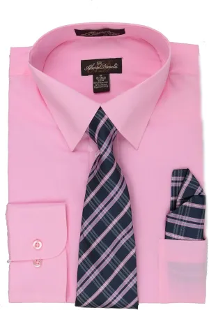 Alberto Danelli Mens Dress Shirt and Tie Set, Dress Shirts for Men, Long Sleeve Button Down, Big and Tall Sizes Up to 5XL