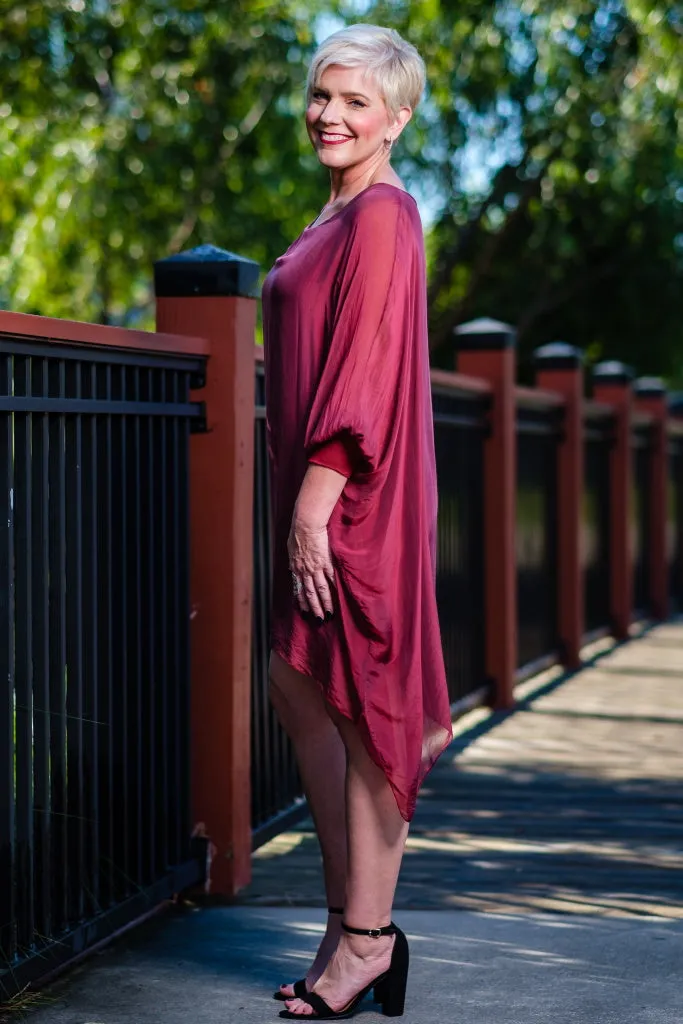 Alessia Silk Kaftan Dress (DQ202) - FINAL SALE