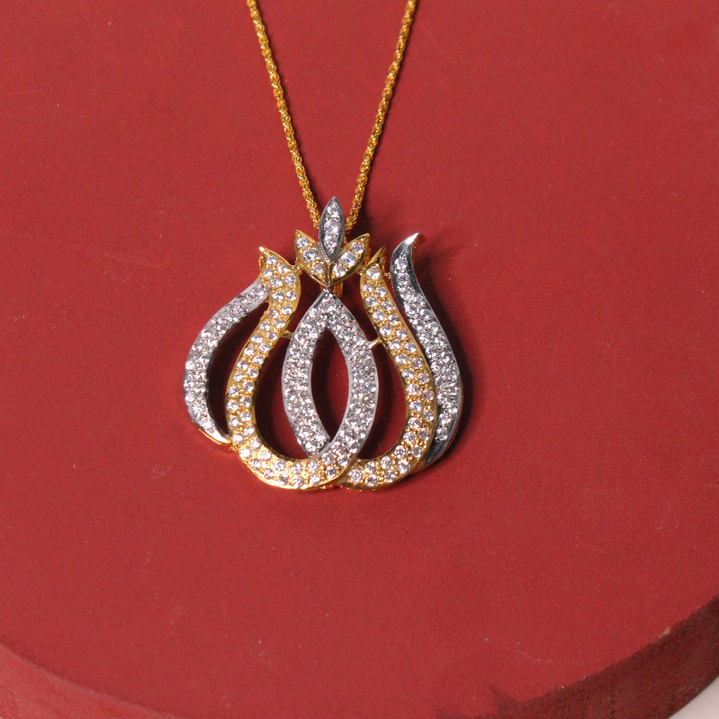 Allah Name Pendant in Zircons