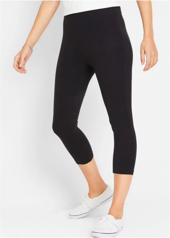 Capri leggings with a comfortable belt Bpc Bonprix Collection, black