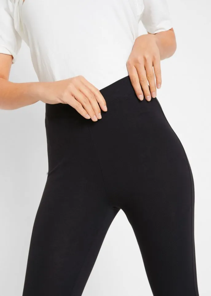 Capri leggings with a comfortable belt Bpc Bonprix Collection, black