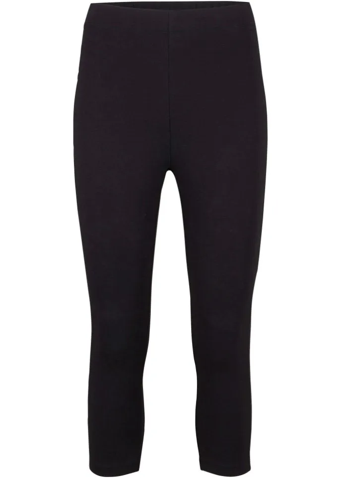 Capri leggings with a comfortable belt Bpc Bonprix Collection, black