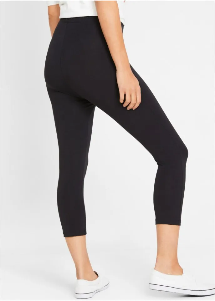 Capri leggings with a comfortable belt Bpc Bonprix Collection, black