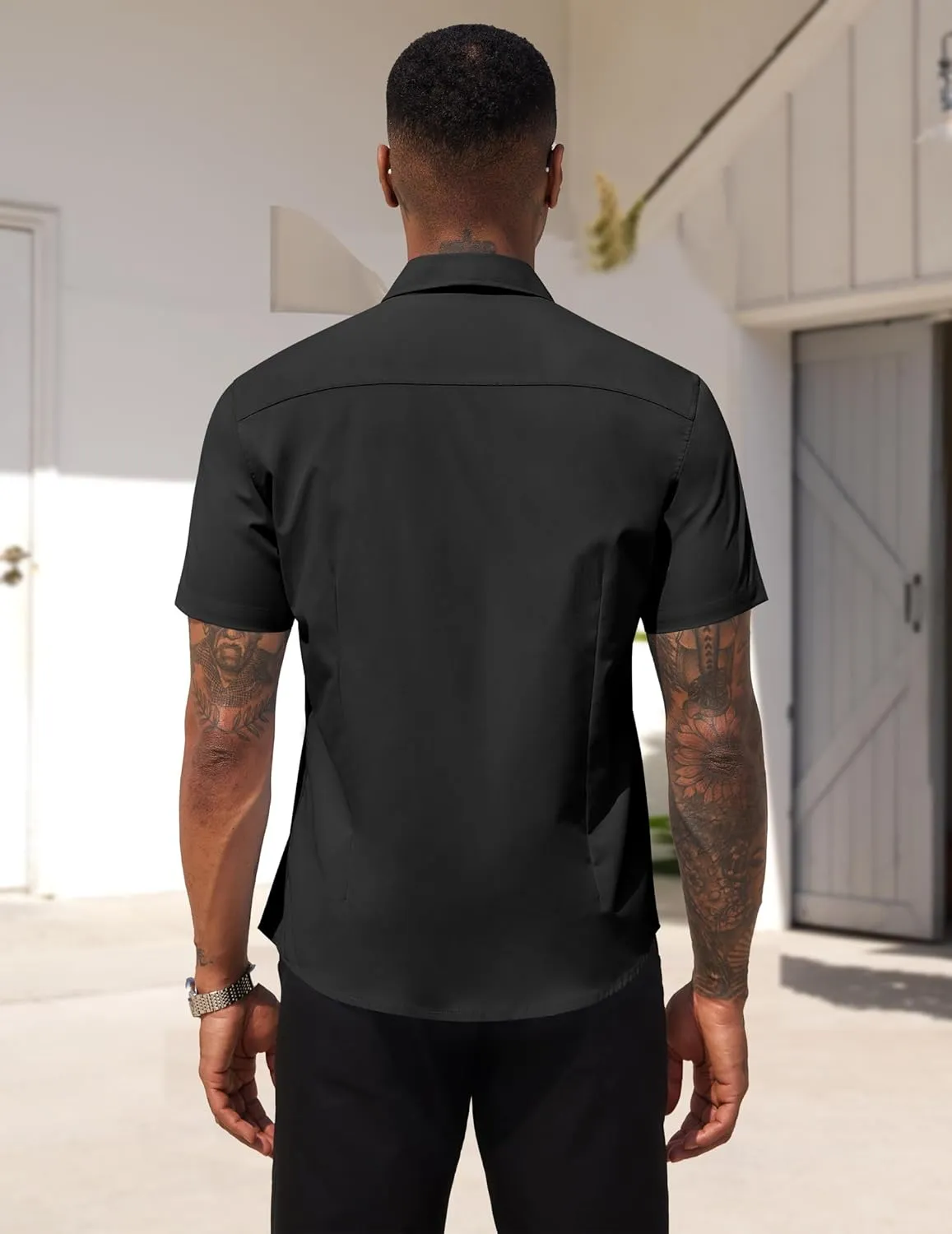 COOFANDY Men's Dress Shirts Short Sleeve Business Casual Regular Fit Button Down Shirts with Pocket