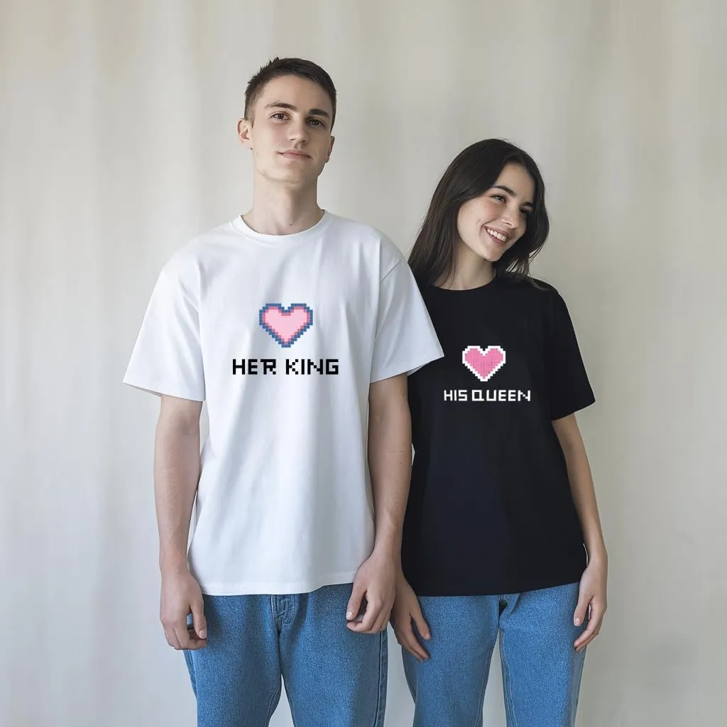 Couple Shirt for Him and Her Couple Crewneck Outfit King and Queen Tshirt Husband and Wife Shirt 1 Piece