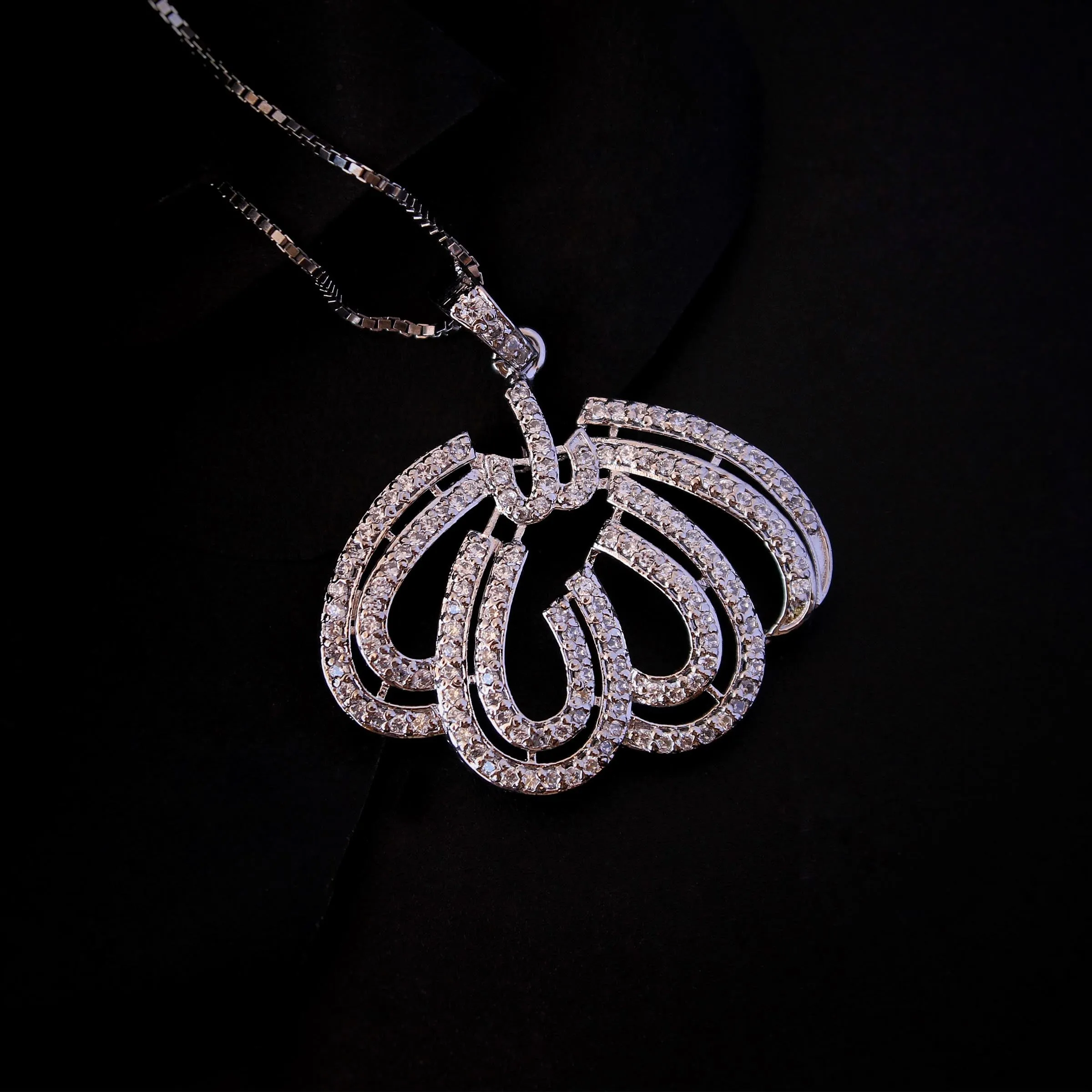 Diamond style Allah pendant with chain
