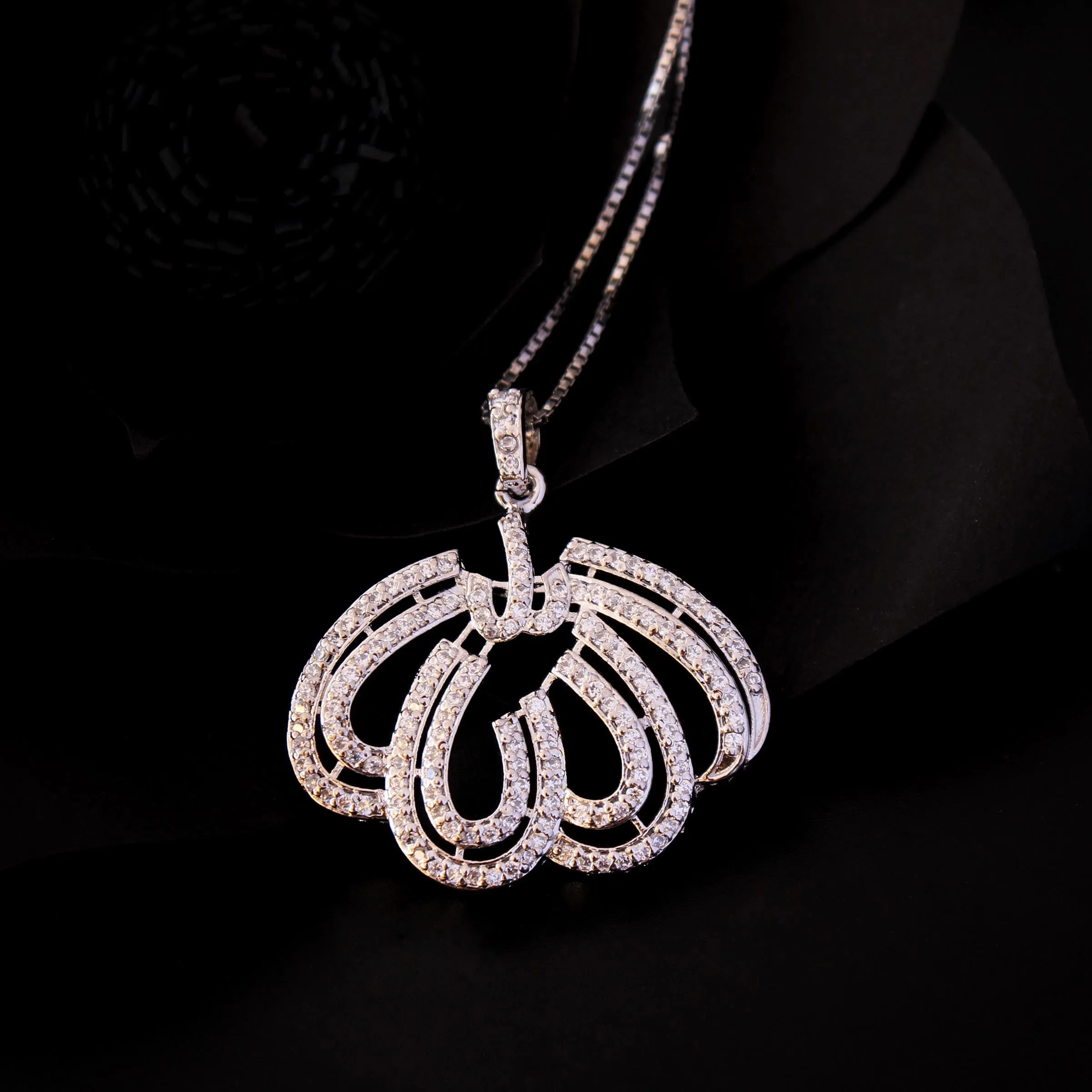 Diamond style Allah pendant with chain