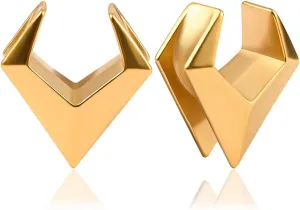 DOEARKO 2PCS Ear Gauges Cool Rhombus Saddle Ear Plugs Body Piercing Tunnels 316 Stainless Steel Hypoallergenic Earrings Plugs for Ears Expander Body Jewelry