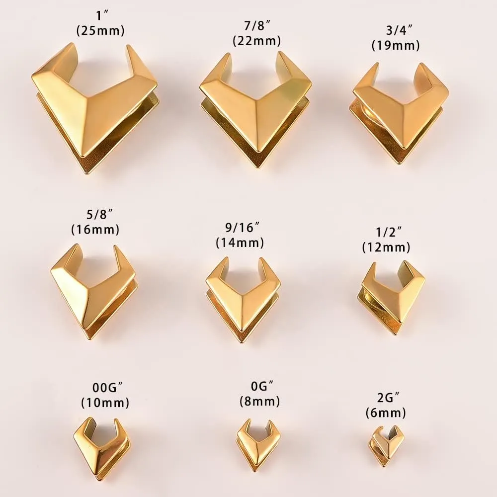 DOEARKO 2PCS Ear Gauges Cool Rhombus Saddle Ear Plugs Body Piercing Tunnels 316 Stainless Steel Hypoallergenic Earrings Plugs for Ears Expander Body Jewelry