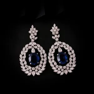 Earrings in Blue Sapphire
