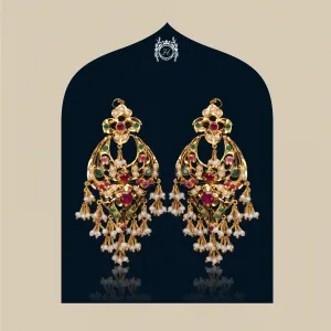 Earrings in Chetum, Jade and Pearls