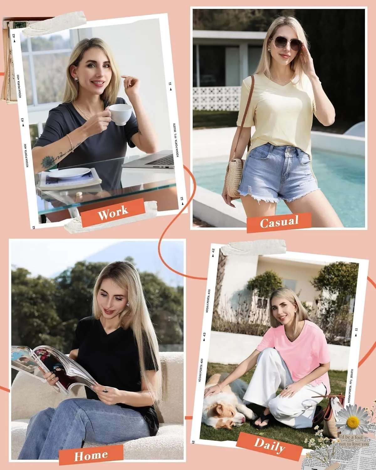 GAYHAY V Neck T Shirts for Women - Soft Short Sleeve Basic Tees Comfortable Spring Summer Casual Trendy Tops 2025