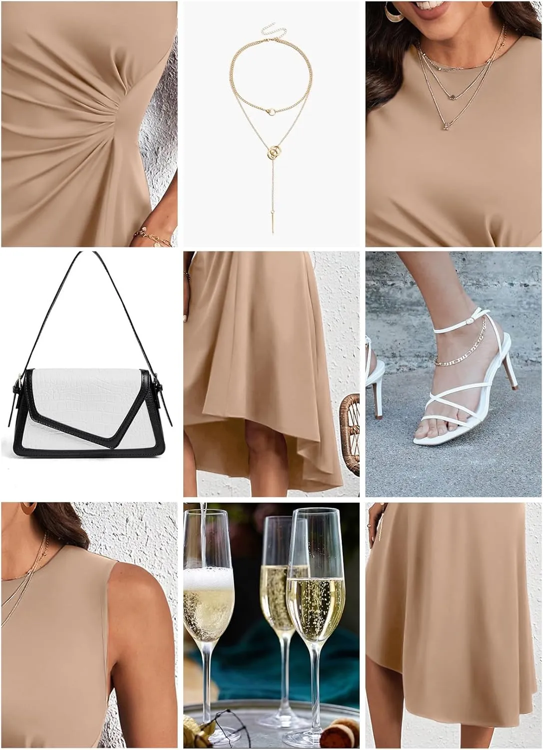 Happy Sailed Women's Summer Sleeveless Ruched Waist Flowy A Line High Low Midi Cocktail Party Dress