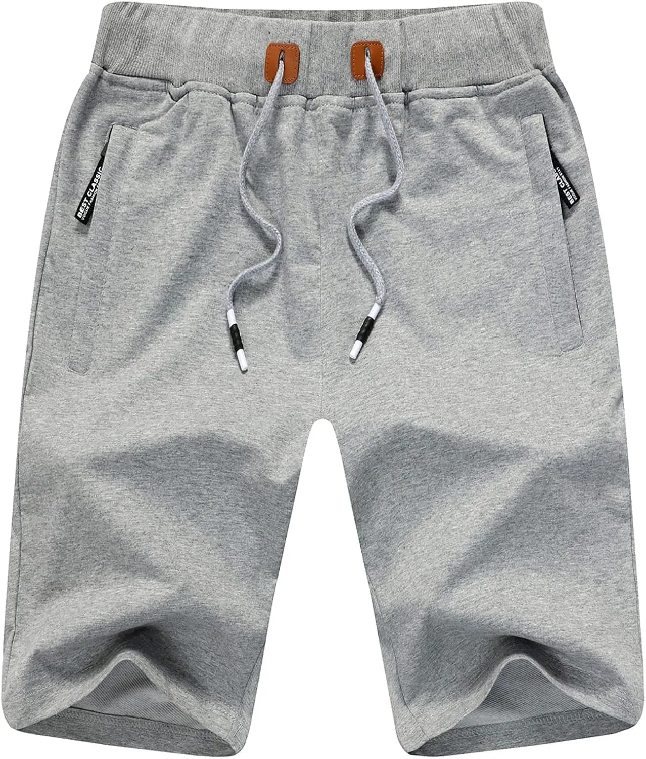 JustSun Mens Shorts Casual Sports with Elastic Waist Zipper Pockets