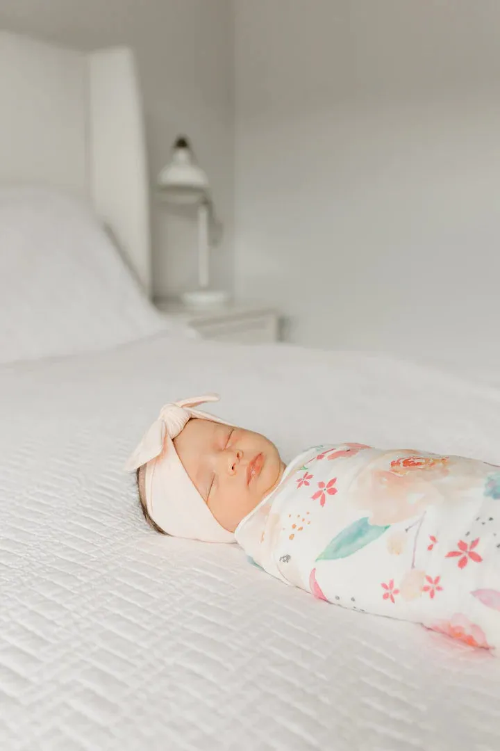 Knit Swaddle Blanket, Bloom