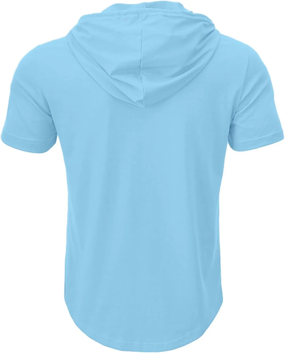 Mens Hoodies T-Shirts Fashion Short Sleeve Sweatshirts Athletic Lightweight Pullover Casual Solid Color Summer Blouse