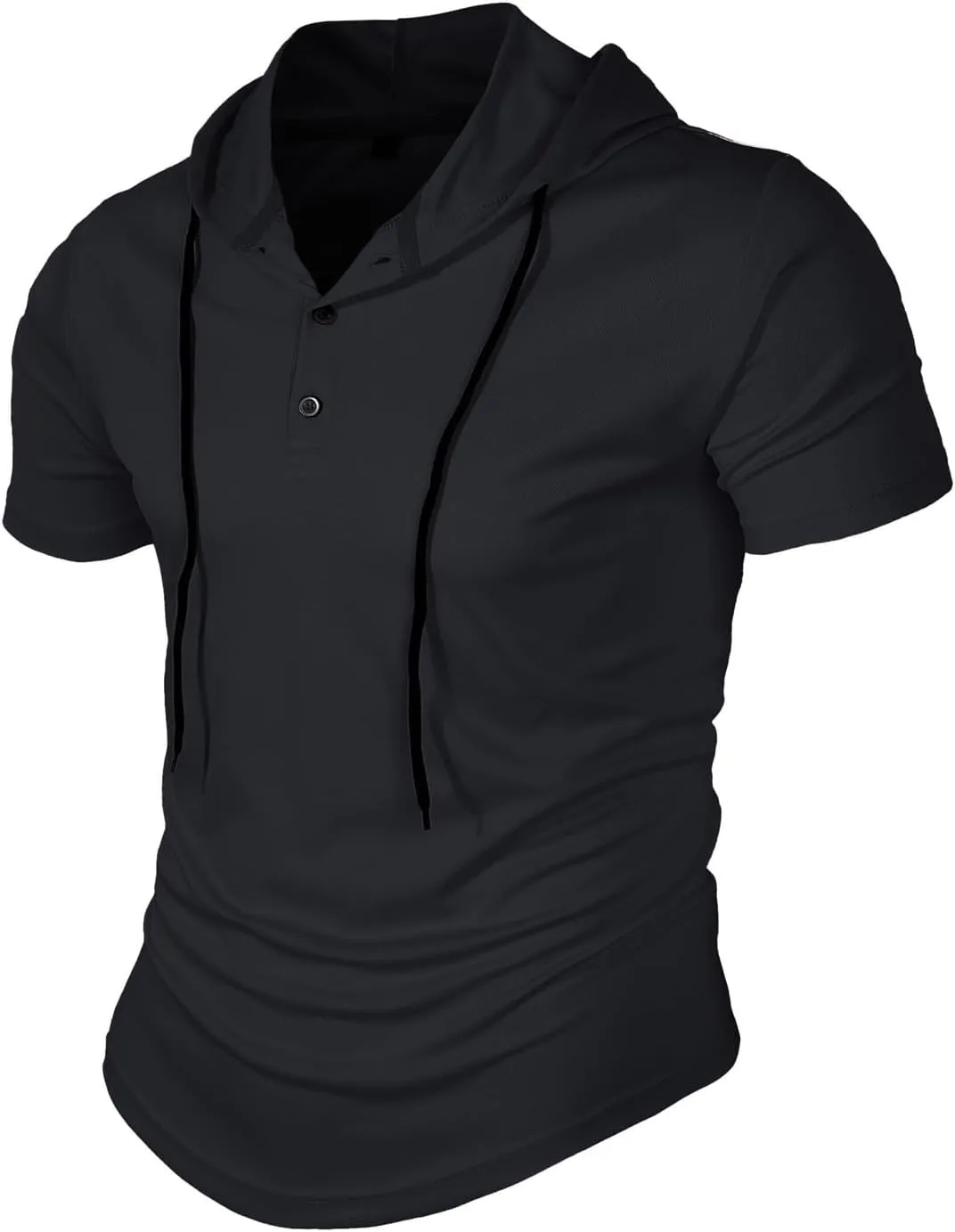 Mens Hoodies T-Shirts Fashion Short Sleeve Sweatshirts Athletic Lightweight Pullover Casual Solid Color Summer Blouse