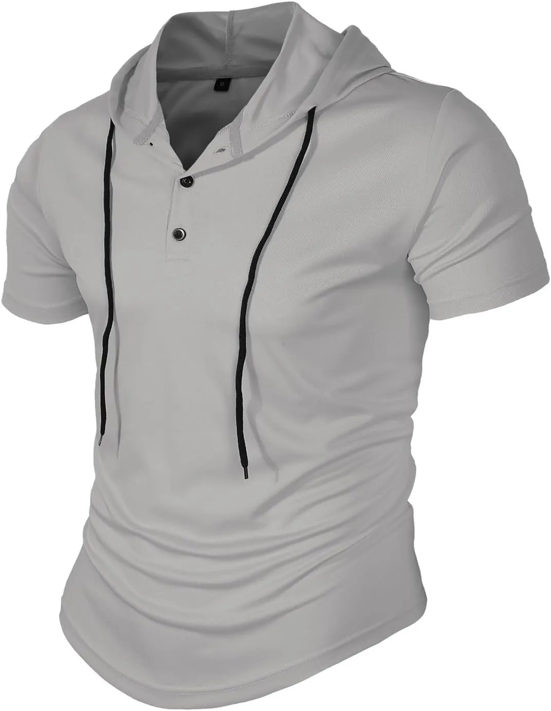 Mens Hoodies T-Shirts Fashion Short Sleeve Sweatshirts Athletic Lightweight Pullover Casual Solid Color Summer Blouse