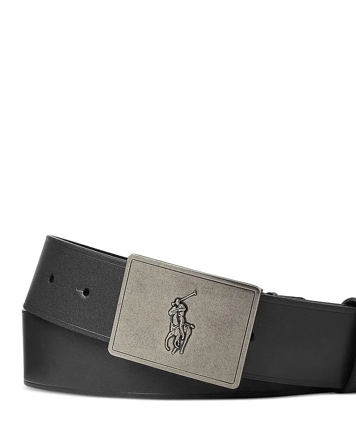 Men's leather belt with pony plaque and buckle Polo Ralph Lauren