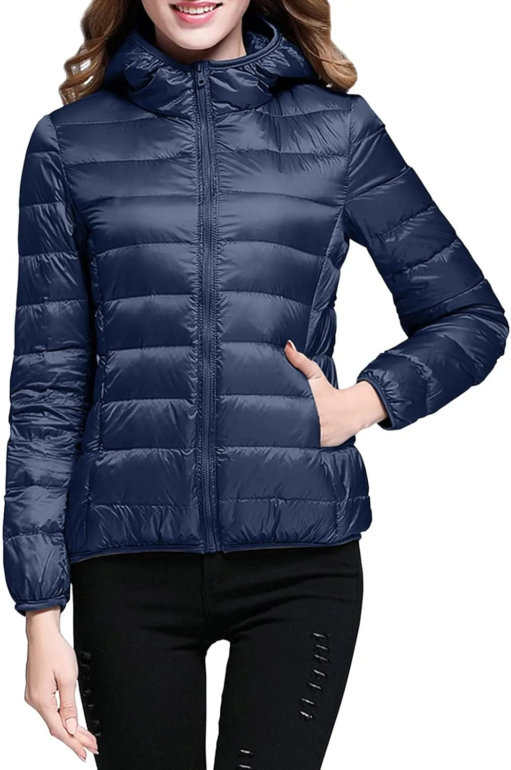 SHAOBGE Women's Packable Ultra Lightweight Jacket 2023 Winter Warm Slim Fit Duck Down Coats with Pockets Recycled Insulation