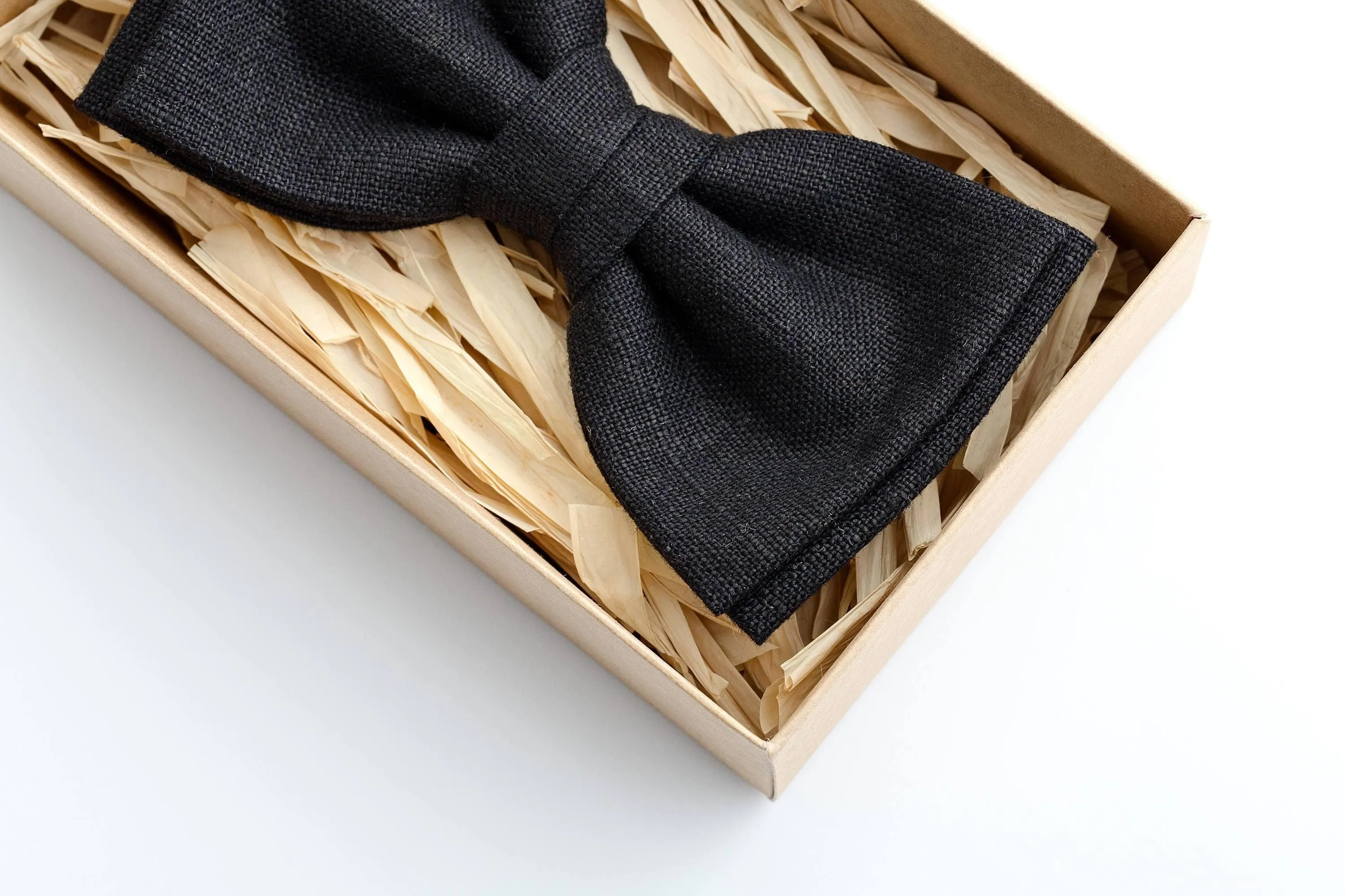 Stylish Black Linen Bow Tie - Perfect for Weddings, Proms, and Formal Events