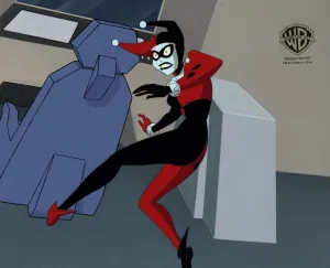 Superman the Animated Series Original Production Cel on Original Background: Harley Quinn