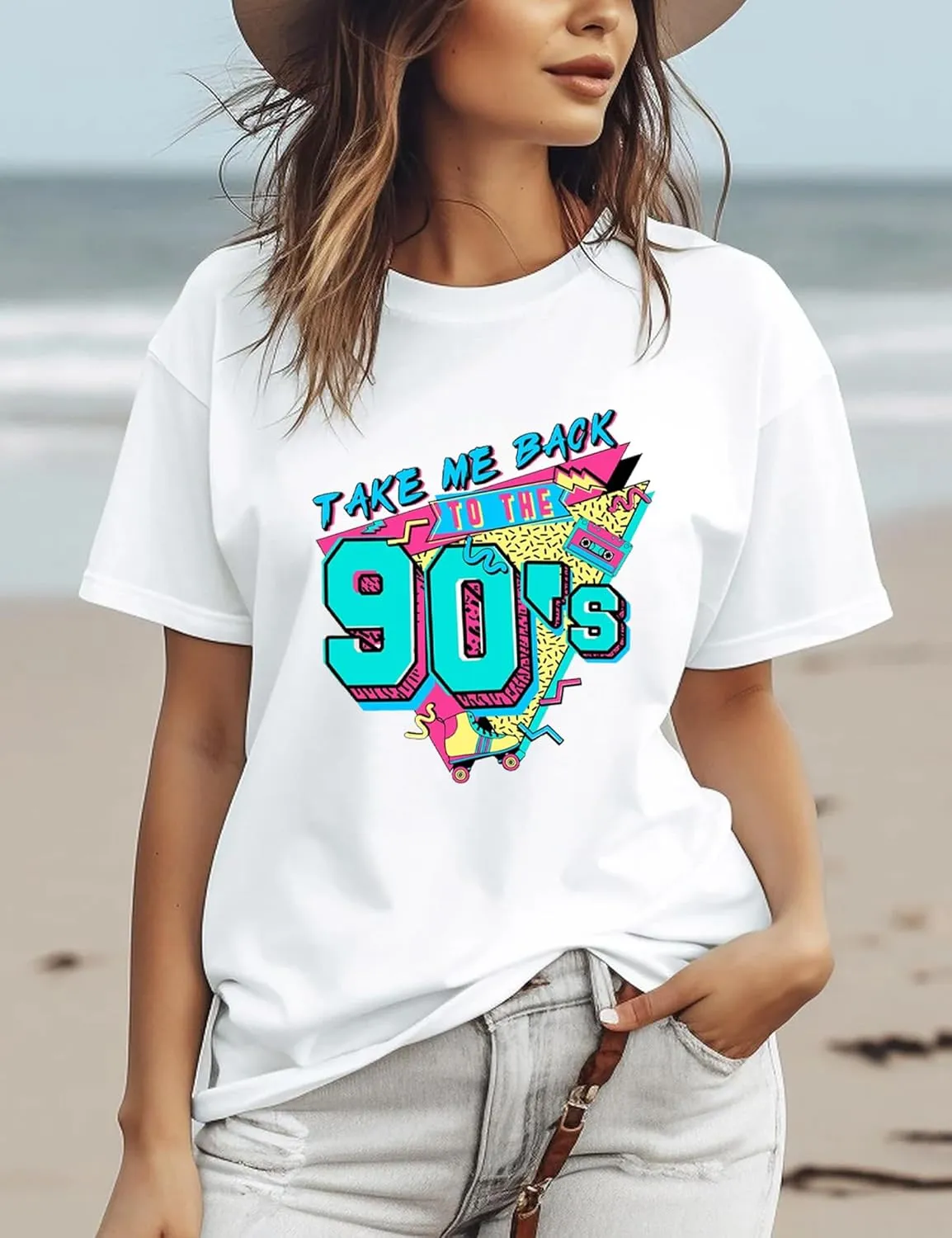 Take Me Back to The 90s Tshirt Women 90s Outfit Tee Vintage 90s Shirt Short Sleeve Birthday Party Gift Tops Tee