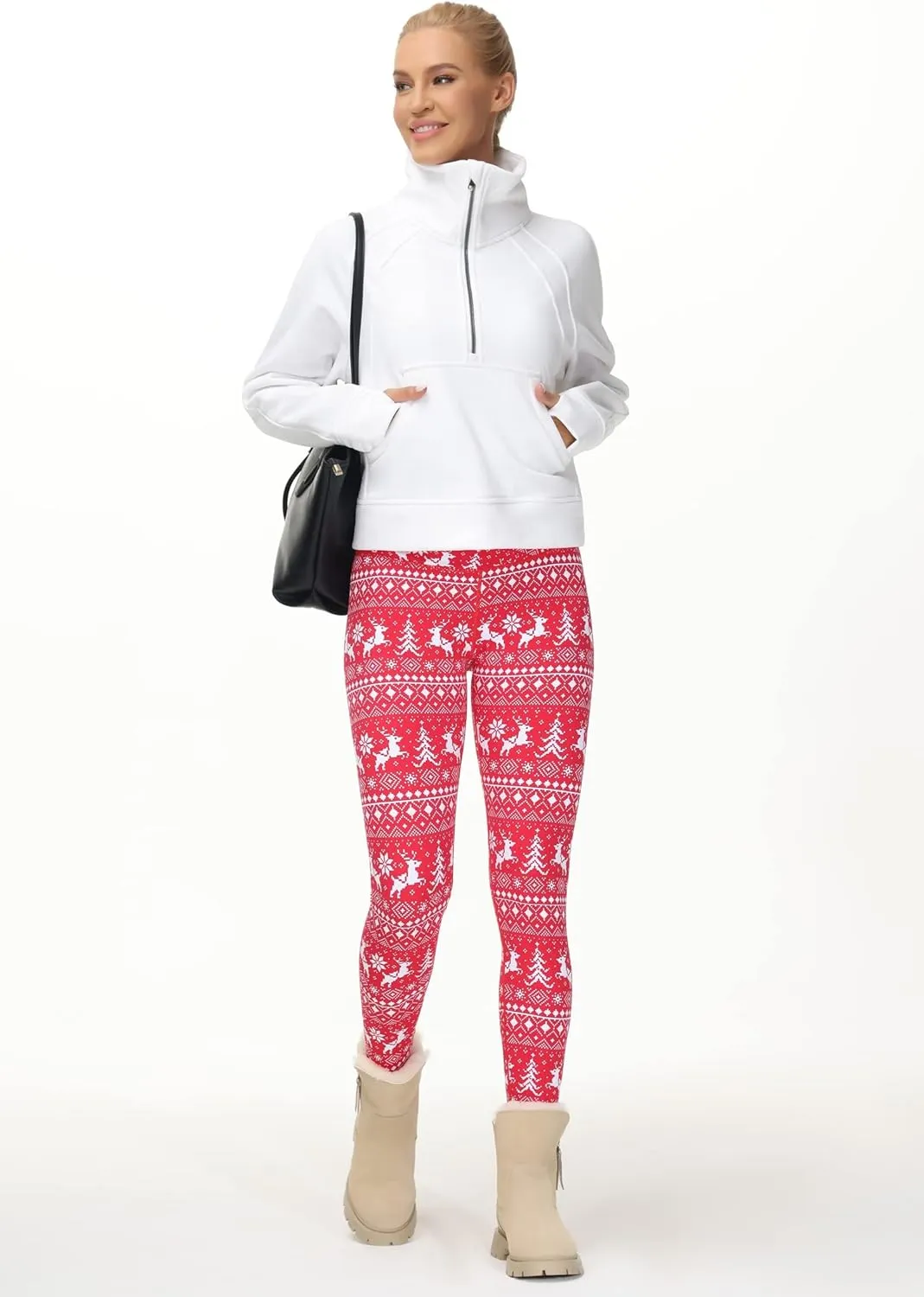 THE GYM PEOPLE Womens' Half Zip Pullover Fleece Stand Collar Crop Sweatshirt with Pockets Thumb Hole