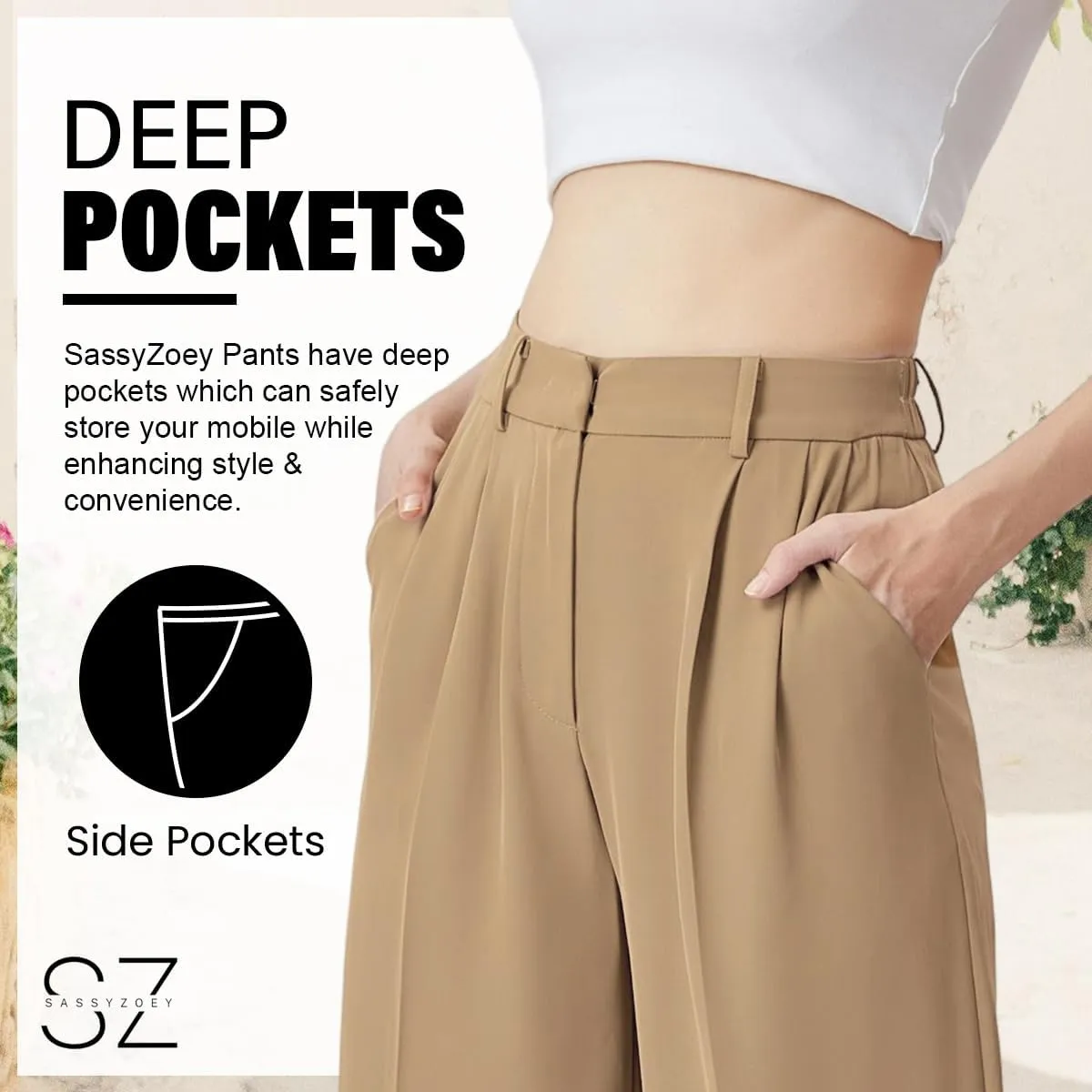 Wide Leg Pants | High Waisted Trousers | Comfortable Work Pant | Business Casual Pant | Women Summer Pants