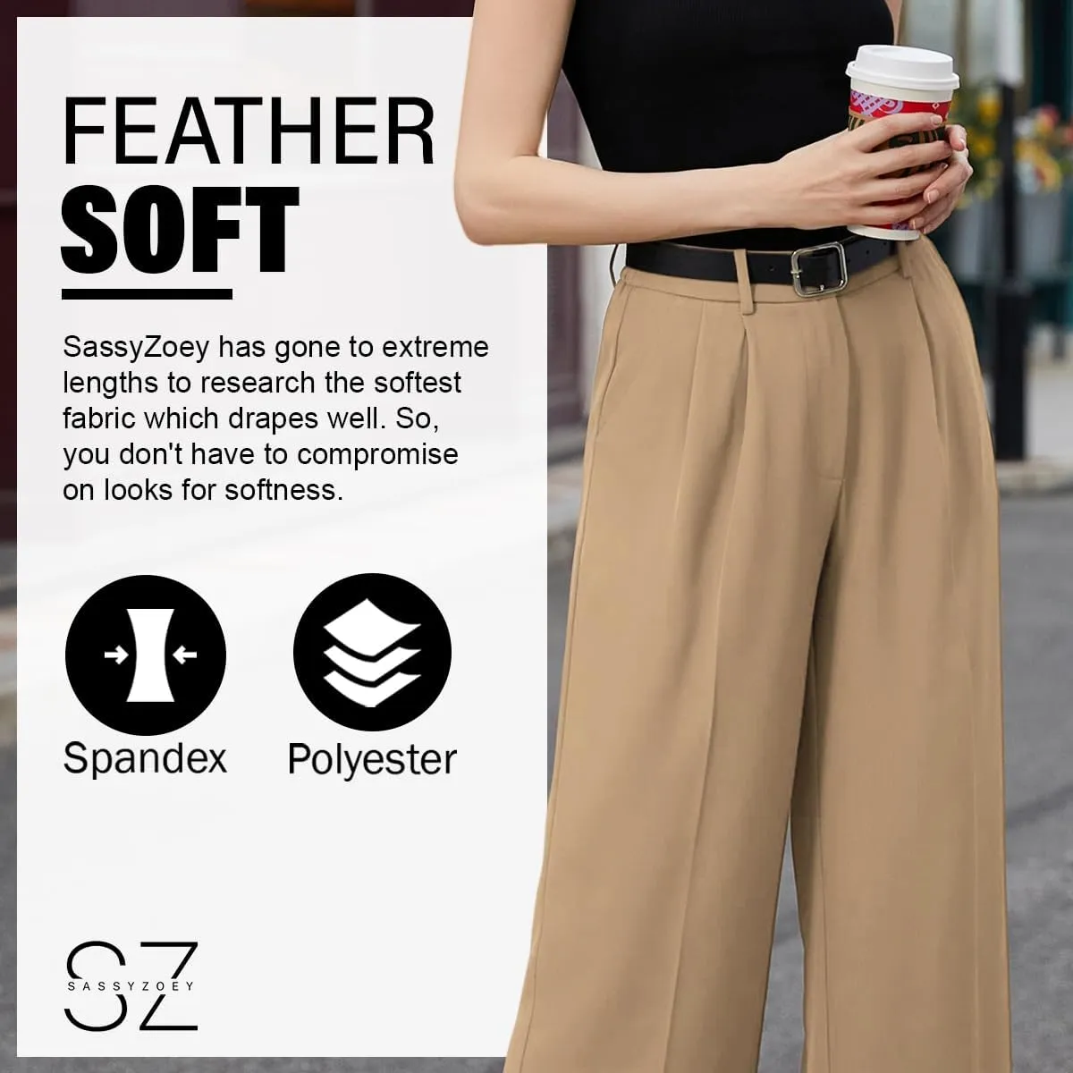 Wide Leg Pants | High Waisted Trousers | Comfortable Work Pant | Business Casual Pant | Women Summer Pants