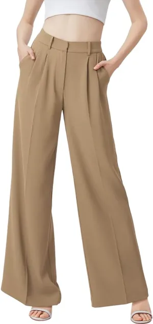 Wide Leg Pants | High Waisted Trousers | Comfortable Work Pant | Business Casual Pant | Women Summer Pants