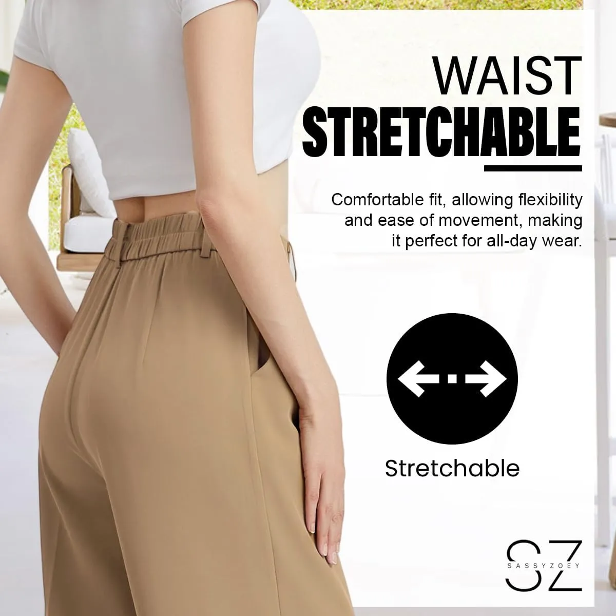 Wide Leg Pants | High Waisted Trousers | Comfortable Work Pant | Business Casual Pant | Women Summer Pants