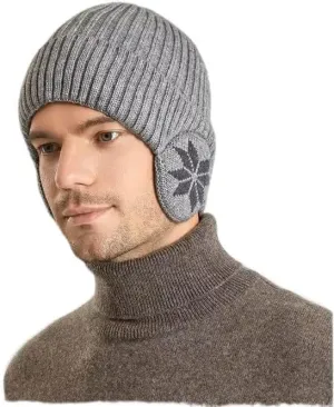Winter Knitted Beanie Hat with Earflap for Men & Women, Warm, Soft, Cozy & Fashionable