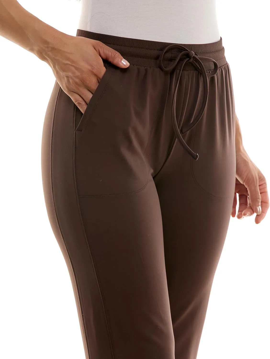 Zac & Rachel Women's Pull on Jogger Pant with Tie Front and Side Pockets