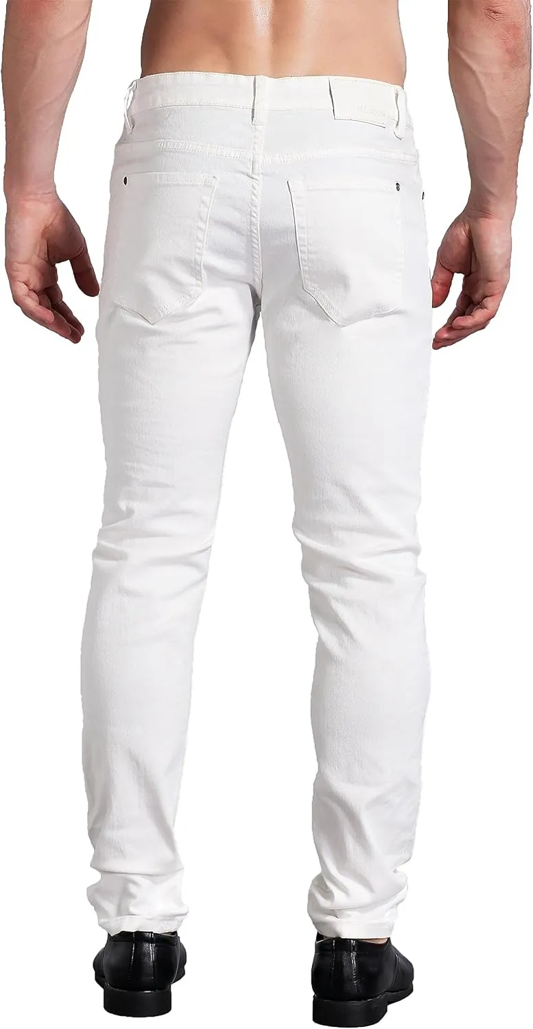 ZLZ Jeans Pants Slim Fit, Younger-Looking Fashionable Colorful Comfy Stretch Jeans Pants for Men, Skinny Jeans Stretch Fit 